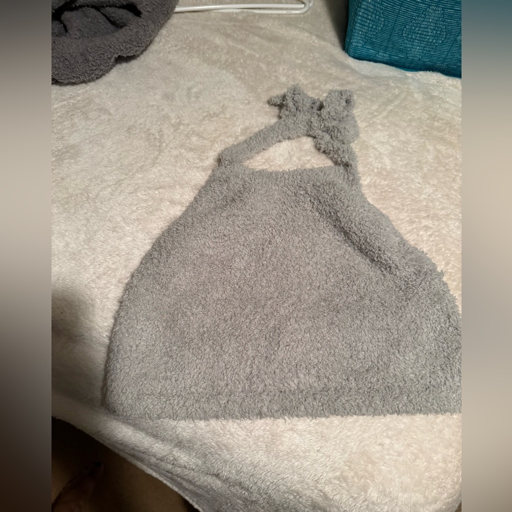 Skims Gray Cozy Knit halter top